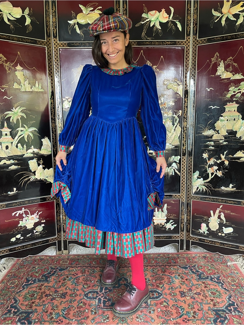 80s velvet doll dress